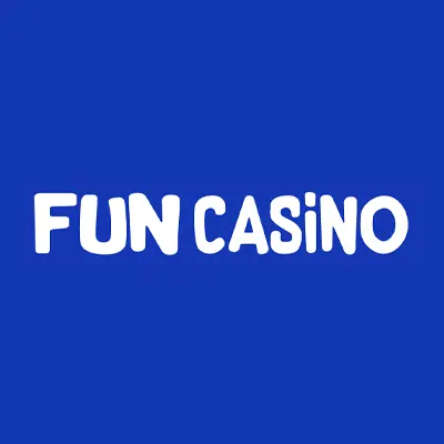 Fun Casino logo with playful white text on blue